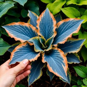 Хоста Океан Вью купить по цене от 960р. в интернет-магазине «Посадика» с доставкой почтой в в Фроловое и по всей России – [изображение №1].